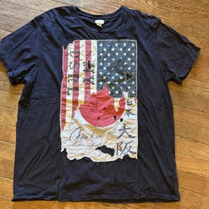 T-shirt grafica Denim & Supply Ralph Lauren bandiera americana e giapponese XL - Foto 1 di 6