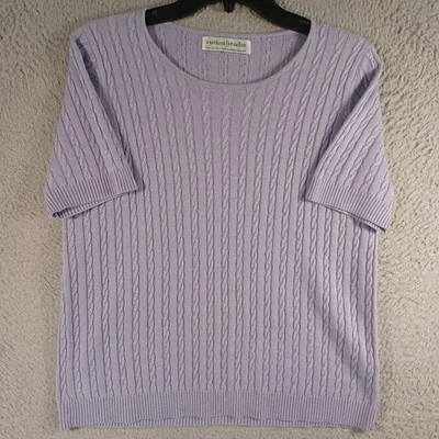 Top de seda púrpura vintage Bloomingdale's para mujer talla grande manga corta elástico Foto 1 de 4