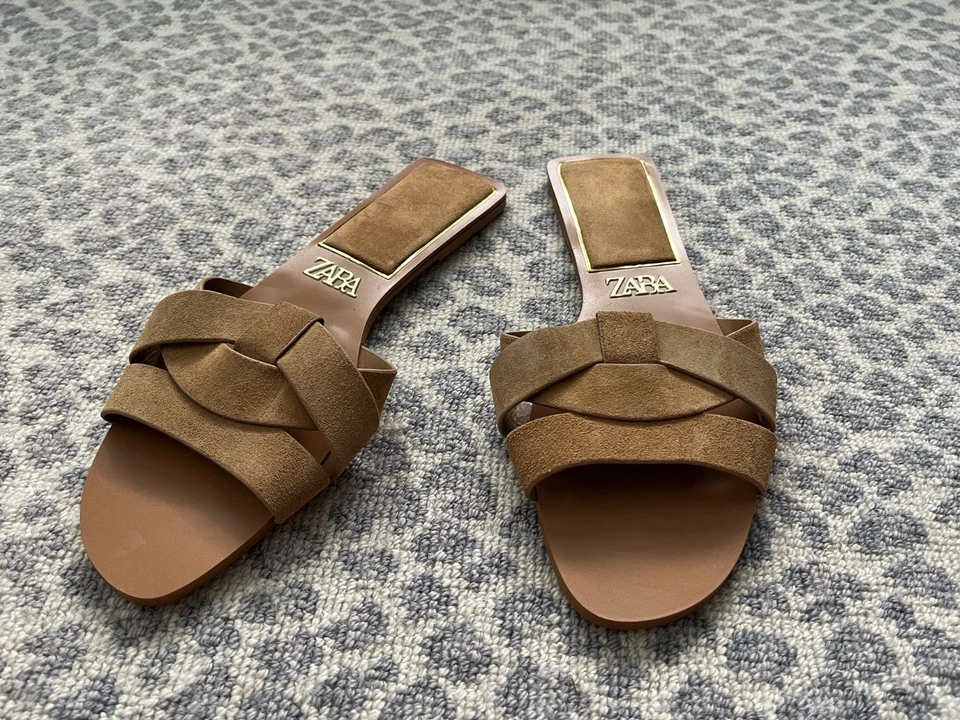 Sandalias de gamuza tostadas Zara zapatos talla 40 Foto 1 de 3