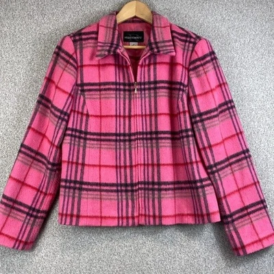Vtg Requirements fitted blazer tartan plaid M to L mohair blend preppy colorful - Image 1 of 4