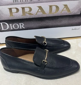 Miz Mooz Leather Paulina Black Loafers Size 40 - Picture 1 of 10