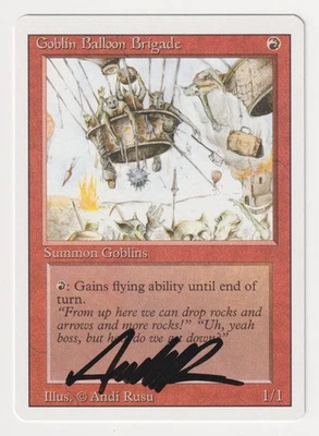 Signed Goblin Balloon Brigade Proof LP Revised Artist Andi Rusu MTG Magic AP! - Image 1 of 2