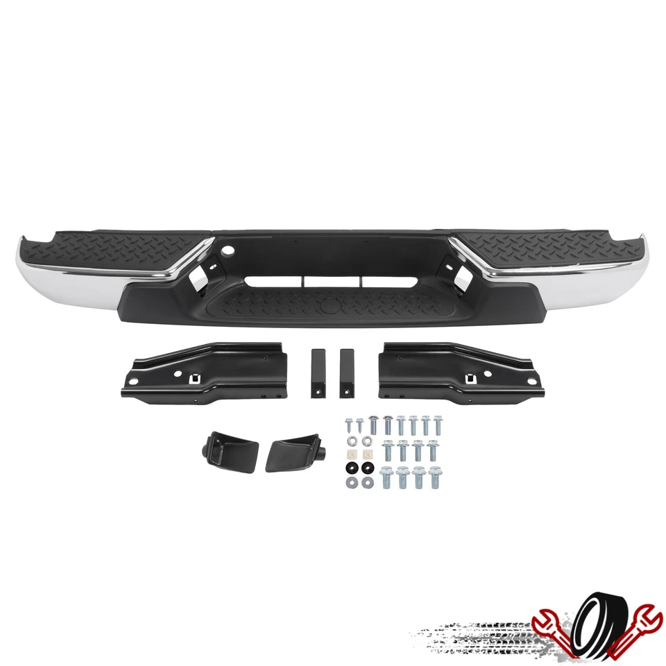 Rear Step Bumper Assembly For Chevy Colorado GMC Canyon 2004-2012 Chrome & Black Foto 1 de 4