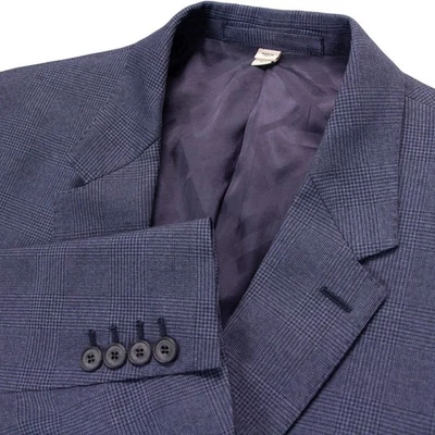 Blazer Burberry London masculino 44R azul glen xadrez lã esporte feito na Itália - Imagem 1 de 4
