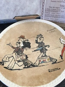 Newell Pottery Co. Rockwell On Tour PROMENADE A PARIS Plate Bradex 84-R70-52 NIB - Picture 1 of 3