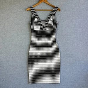 Cooper St Dress Sz 8 Black White Striped Pencil Event Party Summer Stretch - Picture 1 of 10