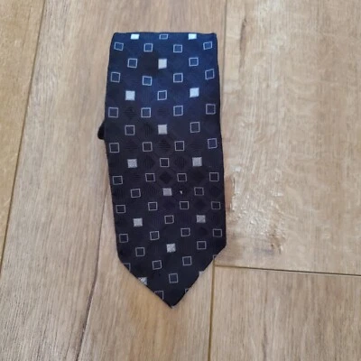 ESCADA Men's 100% Silk Italian Necktie Tie ITALY Luxury Designer Black White - Image 1 of 4