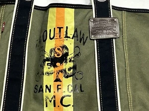 Levis Canvas Bag 20 x 15" Green/ Black Tote Handbag Women's - Picture 1 of 8