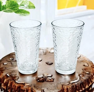 2er Set Libbey FROST Weiß Crackled Textur 16 Unzen Glas Kühler NEU - Bild 1 von 9