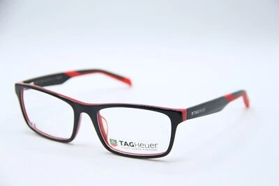 NUEVAS GAFAS TAG HEUER TH 555 002 NEGRAS ROJAS MONTURAS AUTÉNTICAS 55-18 Foto 1 de 4