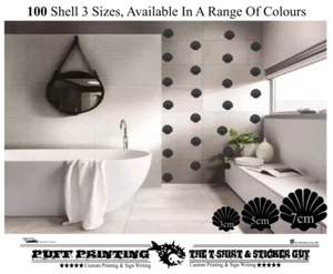 100 pegatinas de pared concha, pared de baño para niños, decoración de guardería, calcomanías de habitación para niñas - Imagen 1 de 2