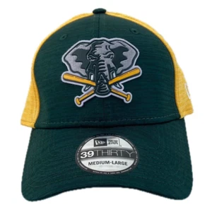 New Era Adult Oakland Athletics 39THIRTY Hat, Green/Yellow, Sz-M/L - Picture 1 of 4