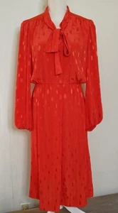 Vintage Tony Ruocco Alper Shwartz Dress Light Silky Union USA Made Secretary Bow - Picture 1 of 12