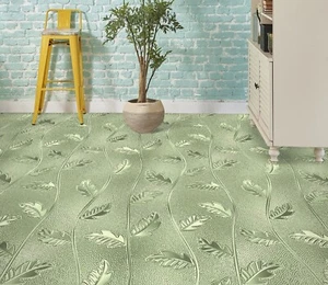 3D Glass Leaves SKE1677 Floor WallPaper Print Decal Epoxy Floor Deco Kay - Picture 1 of 6