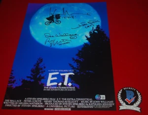 E.T. signed 12X18 Movie Poster Thomas Deremitt Wallace Macnaughton Beckett COA - Picture 1 of 4