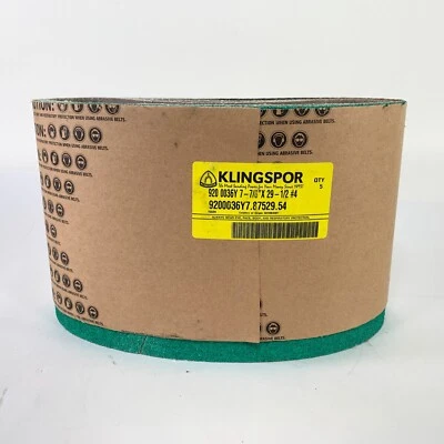 5 Pack Klingspor 36 Grit Sanding Belt 7-7/8" x 29-1/2" #4 CS920 - Image 1 of 4