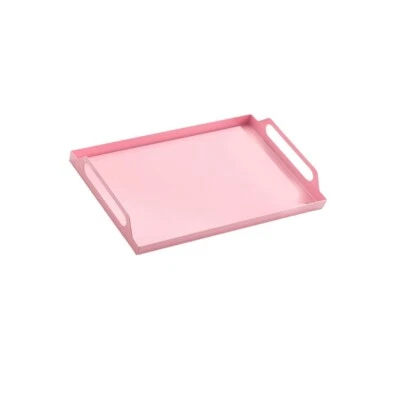 Stylish Metal Rectangle Iron Serving Tray with Handles for Food and Drinks - Image 1 of 4