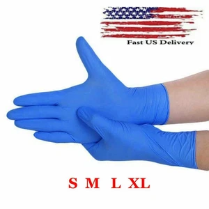 Nitrile Blue Disposable Exam/Medical Cleaning Gloves 4 Mil Powder Latex Free - Picture 1 of 7
