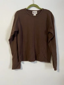 Maggie Sweet Women's Sweater Long Sleeve, Chocolate Brown, crew neck, Size M - Picture 1 of 4