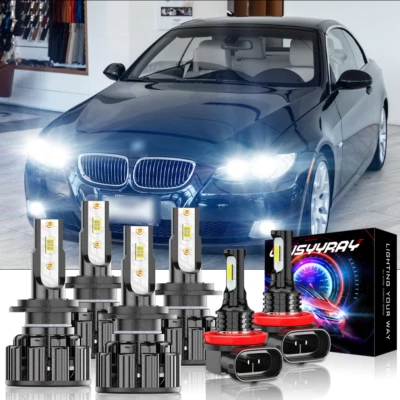 Para BMW 328i 2007-2016 6x Bombillas Faros LED Luces Altas/Bajas + Faros Antiniebla 6000K Foto 1 de 4