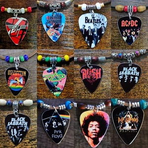 Handmade Classic Rock Aluminum Guitar Pick Necklaces - Picture 1 of 15