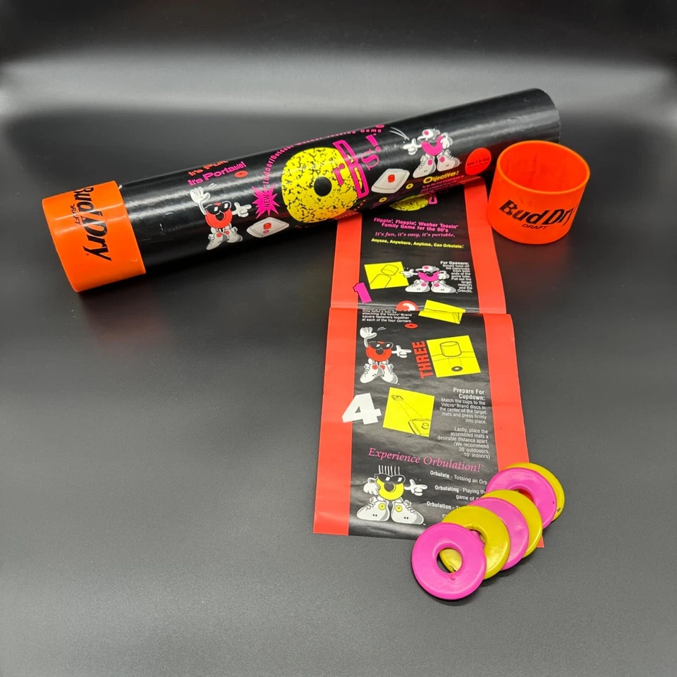 Juego de lavadora vintage 1990 Bud Dry Barware césped fiesta juego neón viaje lanzamiento Foto 1 de 4