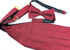 Christian Dior Bow Cummerbund & Bow Tie Vintage Set France Tuxedo Tie  *Pc22