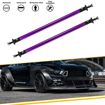 Purple Front Bumper Splitter Rod Strut Tie Bars 7.87'' For Ford Edge Mustang - Image 1 of 4