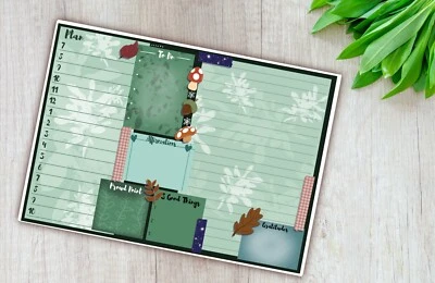 Handmade, A4, Positivity Noticeboard, Mushroom, Chart, reusable, Laminated, wipe - Image 1 of 4