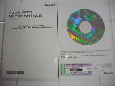 MICROSOFT WINDOWS 98 SE SECOND EDITION FULL ENGLISH VERSION MS WIN 98SE =NEW= - Image 1 of 2