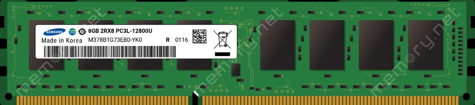 16GB 2 X 8GB MEMORIA RAM DDR3 1600MHZ PC3L-12800 PC SAMSUNG M378B1G73EB0-YK0 - Immagine 1 di 1