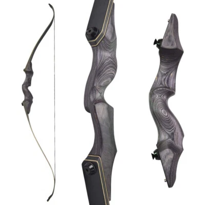 60" Archery Recurve Bow 25-65lbs Takedown Wood Right Left Hand Hunting Target - Image 1 of 4