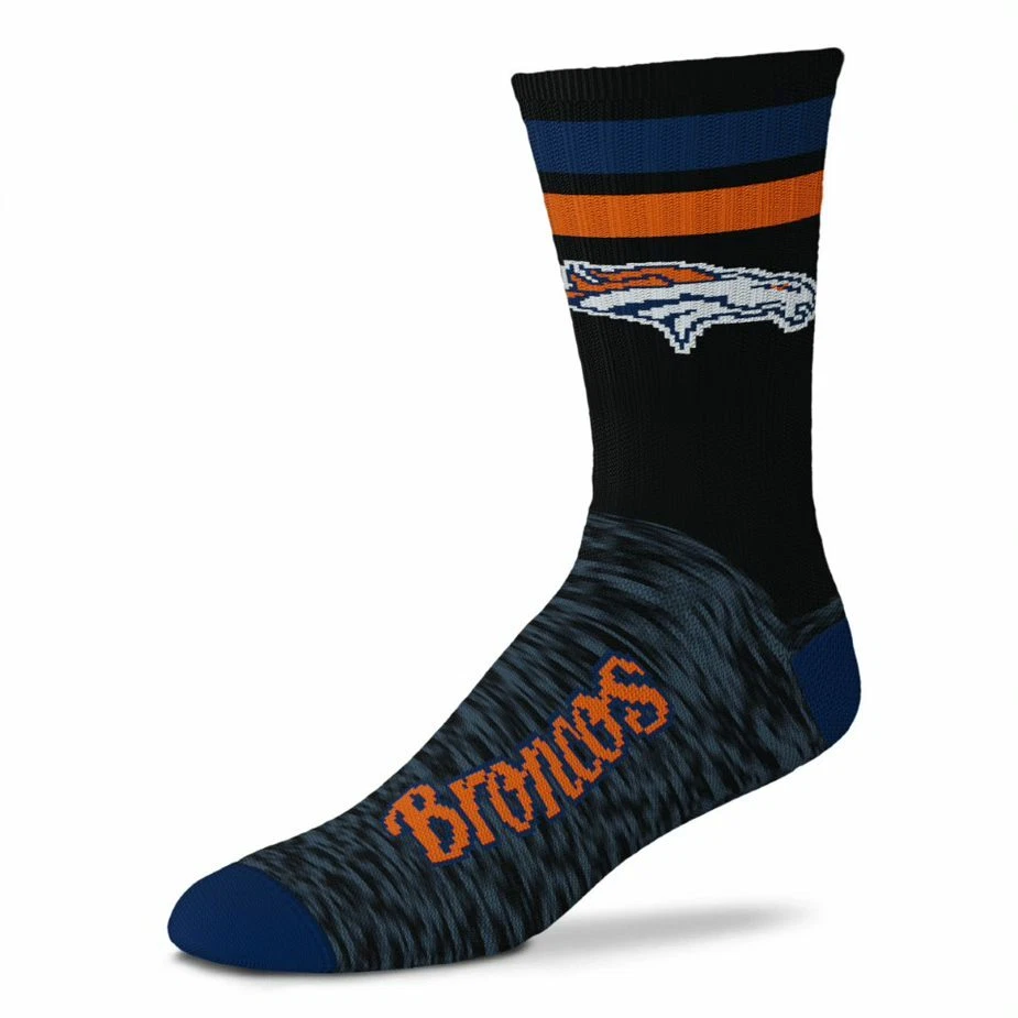 ¡NUEVO! Calcetines Denver Broncos Black Script NFL para hombre grandes para 10-13 Foto 1 de 1
