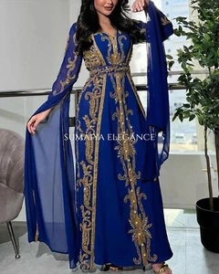 SALE New Moroccan Dubai Kaftans Farasha Abaya Dress Very Fancy Long Gowns SE 801 - Picture 1 of 4