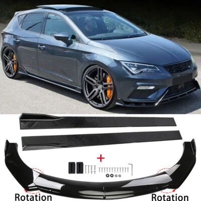 DREAMIZER For Seat Leon MK.3.5 Ibiza Cupra Front Bumper Lip Spoiler Splitter + Side Skirts