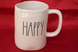 TAZA(S) DE TÉ DE CAFÉ ""HAPPY"" RAE DUNN COLECCIÓN ARTESANA DE MAGENTA - NUEVA - Imagen 1 de 1