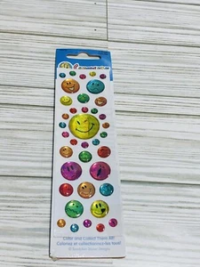 Vintage Sanylion GEMS Glitter Faces Assortment Stickers Sealed Full Sheet - Picture 1 of 8