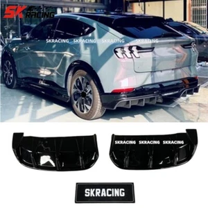 Glossy Black Rear Bumper Lip Splitter Diffuser For Ford Mustang Mach-E 2021-2024 - Picture 1 of 22