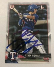 KENEN IRIZARRY SIGNED 2018 BOWMAN DRAFT BDP PROSPECT ROOKIE CARD AUTO