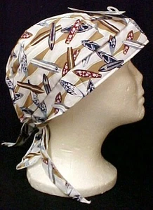 Cappello copricapo chemio stampa cancro surf Durag cotone USA taglia unica biker nuovo - Foto 1 di 6