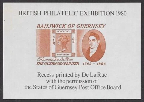 1980 British Philatelic Exhibition Souvenir Sheet Bailiwick Of Guernsey UM Cover