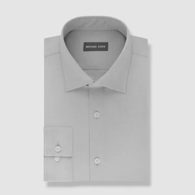 Camisa de vestir elástica de ajuste regular gris para hombre Michael Kors talla 17,5 32/33 $90 Foto 1 de 3