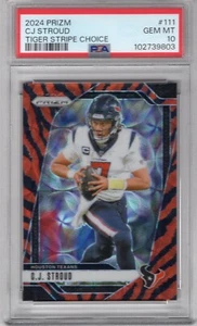 C.J. STROUD 2024 PANINI PRIZM TIGER STRIPE CHOICE PRIZM #111 PSA 10 GEM MINT SSP - Picture 1 of 2