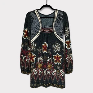 Vestido Floral Radzoli Grande Boho Hippie Bordado Capricho Crochet Cottage - Imagen 1 de 9