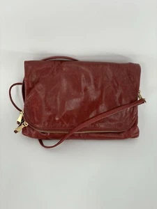 Hobo International Umhängetasche rosa rot Leder Foldover magnetisch gefüttert Tasche - Bild 1 von 14