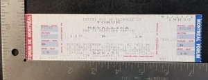 METALLICA - VINTAGE NOV. 11, 1991 MONTREAL, CANADA MINT WHOLE CONCERT TICKET - Picture 1 of 1