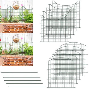 5X/10X Teichzaun Gartenzaun Metall Zaunelemente Gitterzaun Steckzaun Komplettset - Bild 1 von 17