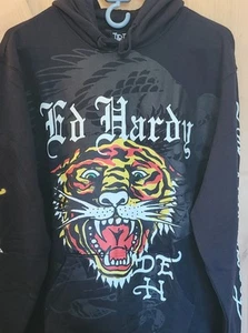 Ed Hardy Tiger Graphic Hoodie Schwarz Pullover Langarm - Bild 1 von 7