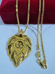 Saudi Dubai 22K Solid 916 Real Gold Leaf Flower Necklace 20” Long 12.1g 2.2mm - Picture 1 of 24