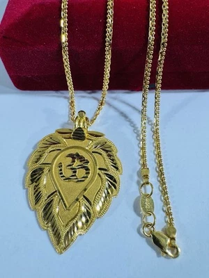 Saudi Dubai 22K Solid 916 Real Gold Leaf Flower Necklace 20” Long 12.1g 2.2mm - Image 1 of 4